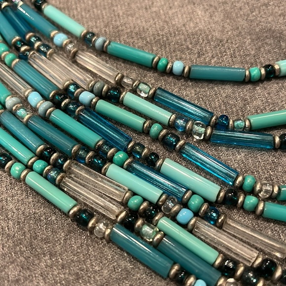 Vintage 10 Stand Czech Glass Bead Statement Necklace - Picture 2 of 7